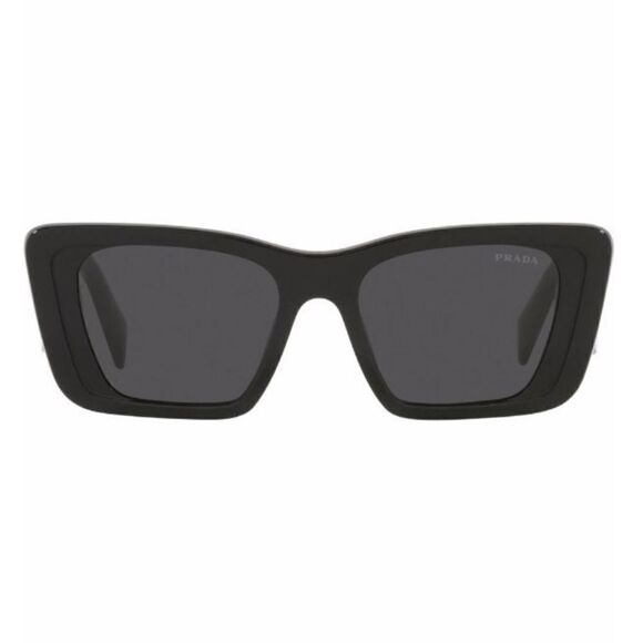 Prada Eyewear black square frame sunglasses logo sides Revolve in case $489 main image 7